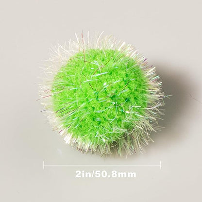 VAPKER 30 Pcs Cat Ball Toys Sparkle Balls Extra Large 2 Inch Cat&