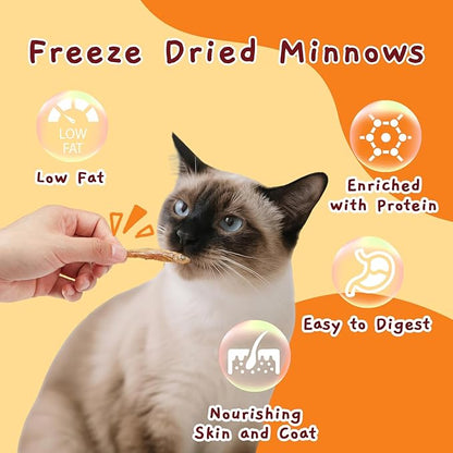 Jungle Calling Freeze Dried Minnows for Cats &amp; Dogs, Single Ingredient Fish Cat &amp; Dog Treats, High Protein Grain Free Pet Training Snacks, 2 oz