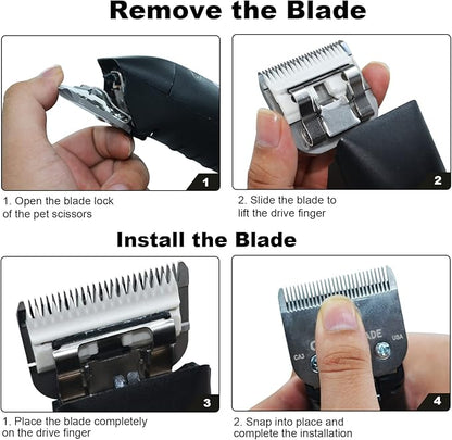 5PCS Dog Grooming Blades Compatible with Andis/Oster A5/Wahl KM Series Dog Clipper Blades Size: