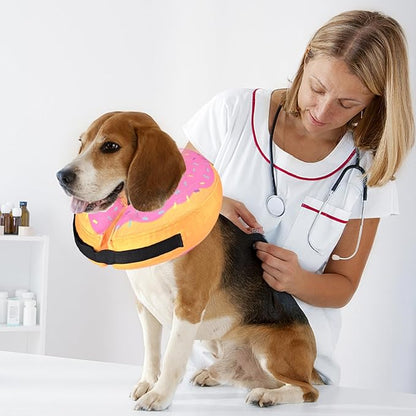 Katoggy Inflatable Dog Cone Collar for Dogs &amp; Cats - Soft, Adjustable Blow-up Donut E-Collar for Small, Medium &amp; Large Pets