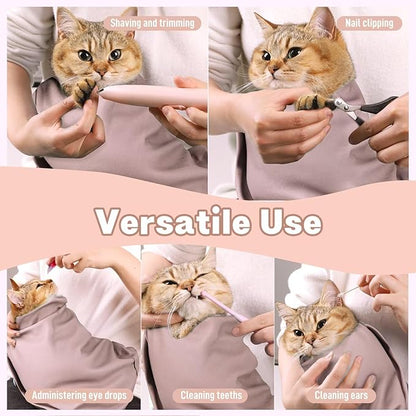 Paw Legend 35.4" Cat Wrap for Grooming Cat Wrap for Cutting Nails Cat Restraint for Nail Clipping Self Adhesive Blanket Restraint Cloth for Cats Within 22lbs