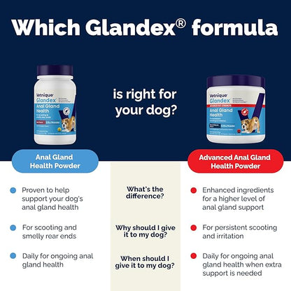 Glandex Dog Fiber Supplement Powder for Anal Glands with Pumpkin, Digestive Enzymes &amp; Probiotics - Vet Recommended (Regular or Advanced Strength) - Boot The Scoot (5.5oz Powder, Beef Liver)