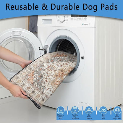 Washable Pee Pads for Dogs 2 Pack, Absorbent Reusable Puppy Pads Waterproof, Leakproof &amp; Non-Slip Whelping Pad, Potty Training Pads for Dogs Playpen Mat 48x48