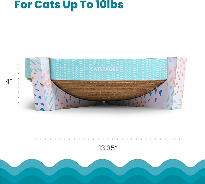 Catstages Scratch Snggle &amp; Rest Elevated Cat Lounger and Cat Scratcher for Relaxing and Play, Includes Catnip