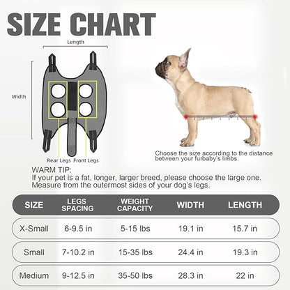 PAWCHIE Dog Grooming Hammock Harness for Dogs &amp; Cats with Pet Nail Clipper Trimmer- Breathable Cat Hanger Sling for Trimming Clipping Nails-Dog Hammock Restraint Bag for Small Medium Large Dog, Grey M
