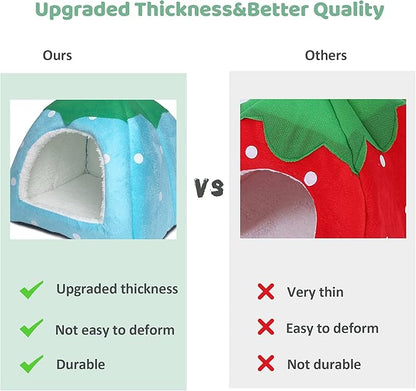 Guinea Pig Hideout Bed Rabbit House Cave Accessories Cozy Hide-Out for Bunny Hedgehog Ferret Chinchilla&amp;Other Small Animals