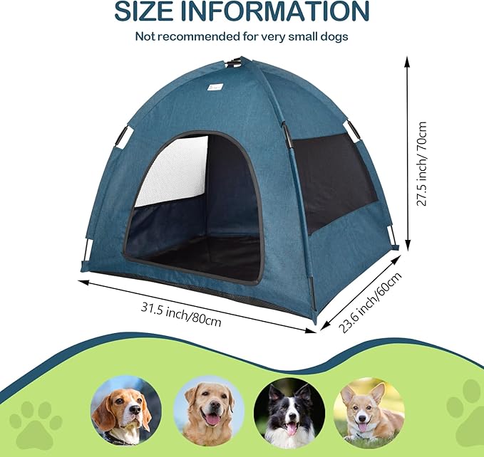 Navy Blue Large Outdoor Cat &amp; Dog Tent - Waterproof, Washable, Indoor/Outdoor, Cave Nest Bed