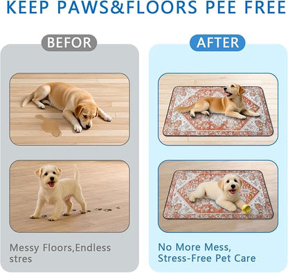 Washable Pee Pads for Dogs 2 Pack, Absorbent Reusable Puppy Pads Waterproof, Leakproof &amp; Non-Slip Whelping Pad, Potty Training Pads for Dogs Playpen Mat 24x36