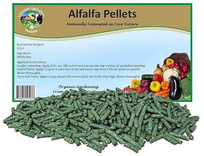 Alfalfa Meal Pellets 16 Pounds Organic Fertilizer for Flowers, Vegetables &amp; Trees - Ideal Rabbit Food, Hamster Food, Timothy Hay Alternative - Lancaster Agriculture Products (16 Pounds)
