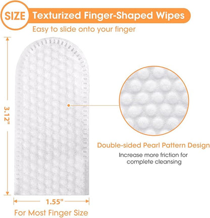 Teeth Cleaning Finger Wipes, Dog Dental Wipes, Reduce Plaque &amp; Tartar, Freshen Breath, Safe &amp; Natural Pet Dental Wipes for Dogs Teeth, Portable Dog Tooth Wipes for Cats,50 Ct, Chicken Scent