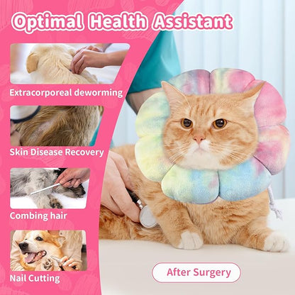 Dog Cat Surgical Recovery Cone Dog Protective Collar, Pet Recovery E-Collar Soft Neck Cone to Stop Licking Wound for Cats &amp; Kittens Small Dog After Surgery