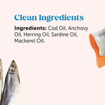 Omega 3 Fish Oil Supplement for Dogs &amp; Cats (32oz), Wild Caught Omega 3 Fish Oil for Skin and Coat Health, Supports Shedding, Skin &amp; Coat, Immunity, Joint, Brain &amp; Heart, EPA + DHA