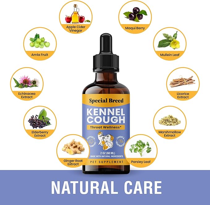 Cough Support for Dogs &amp; Cats, Dry and Wet, Respiratory &amp; Cold, Made in USA, 2oz