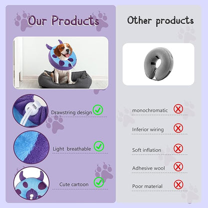 Adjustable Cat Collar Soft to Stop Licking After Surgery for Kitten, Alternative to Cone of Shame, Donut Cone for Cats, Pet Elizabethan Collar (Monster, Small)