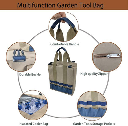 Garden Folding Gardener Stool with Gardening Tools Insulation Garden Bags Plus 5 Garden Tools and Gardening Kneeler Ideal Gift for Mother&