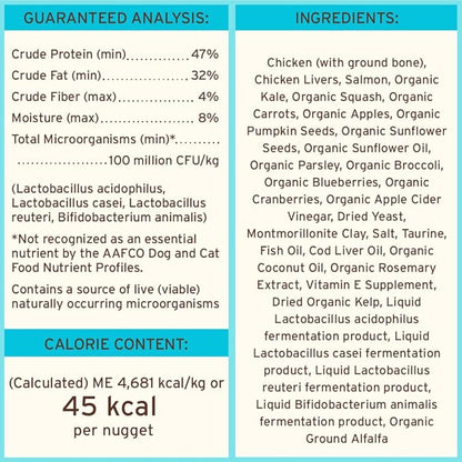Primal Freeze Dried Raw Cat Food Nuggets Chicken &amp; Salmon, Complete &amp; Balanced Meal or Topper, Premium, Healthy, Grain Free, High Protein Raw Cat Food with Probiotics (14 oz)