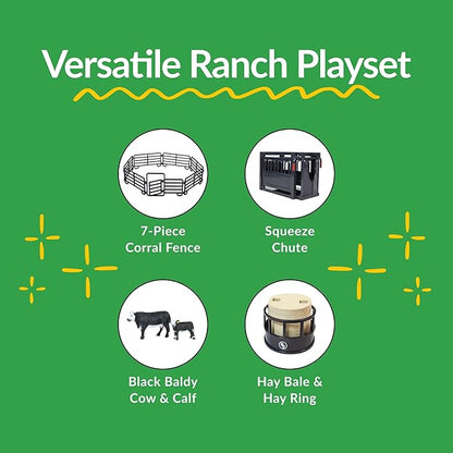 Big Country Toys 12-Piece Ranch Set - Farm Animal Toys for 3 Year Old Boys and Girls - Toy Figures &amp; Playsets