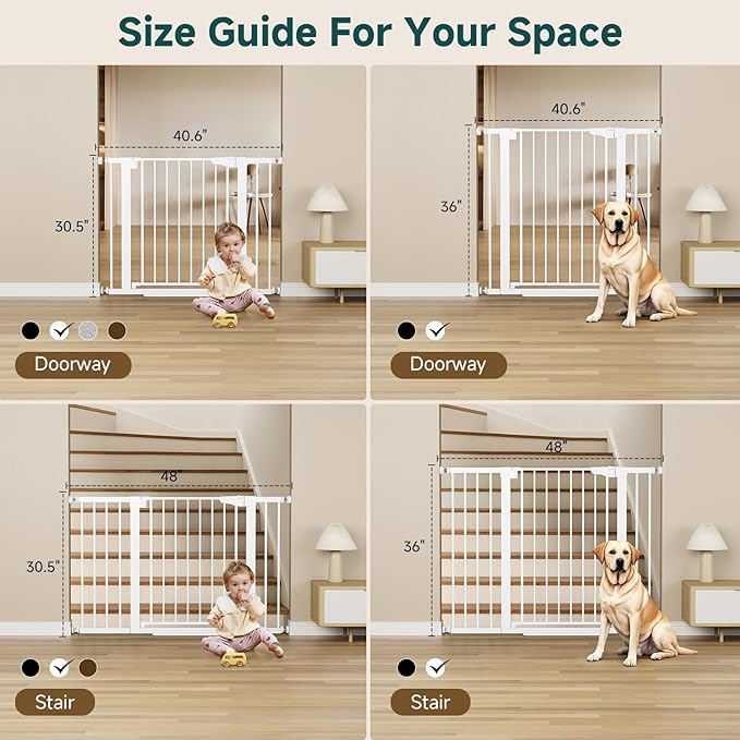 Cumbor 29.7-48" Baby Gate for Stairs, Mom&