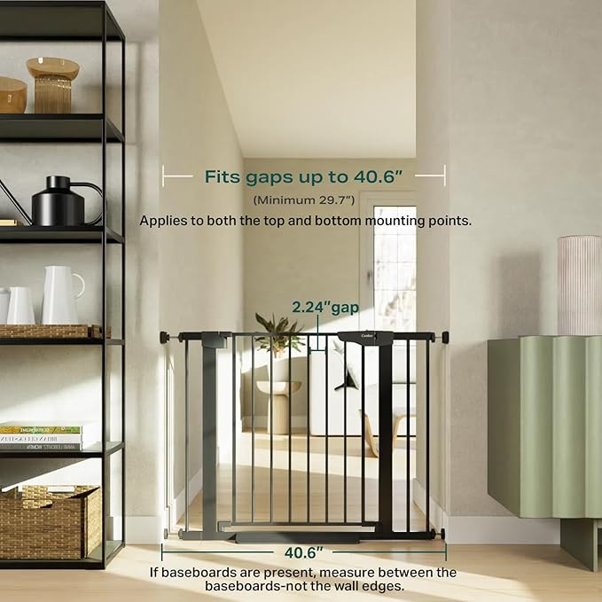 Cumbor 29.7-40.6" Baby Gate for Stairs, Baby Essential Safety Gate, Mom&