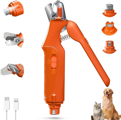 2-in-1 Cat Nail Clippers &amp; Dog Nail Clippers Trimmers for Large Medium Small Dogs Cats Claw Trimmer Quick Sensor and Safety Guard USB Rechargeable with 2 LED Lights Dogs Nail Trimmer