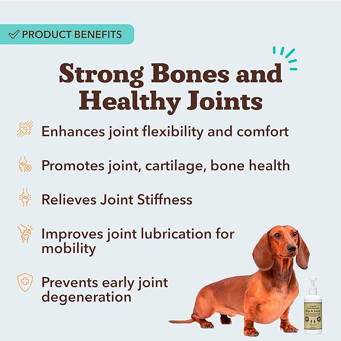 Natural Dog Company Liquid Glucosamine Hip &amp; Joint Oil for Dogs, 16 oz, Extra Strength Cartilage &amp; Joint Support, Helps Mobility and Eases Occasional Stiffness, Dog Vitamins &amp; Supplements