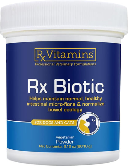 Rx Vitamins Rx Biotic - Probiotic Powder for Dogs and Cats - Cat Digestive Support &amp; Probiotic for Dogs Gut Health - Dog Probiotics for Digestive Health - 2.12oz