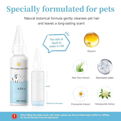 Undercoat Shedding Brush for Dogs &amp; Cats – Professional Deshedding &amp; Dematting Tool +Steam Brush+Waterless Shampoo