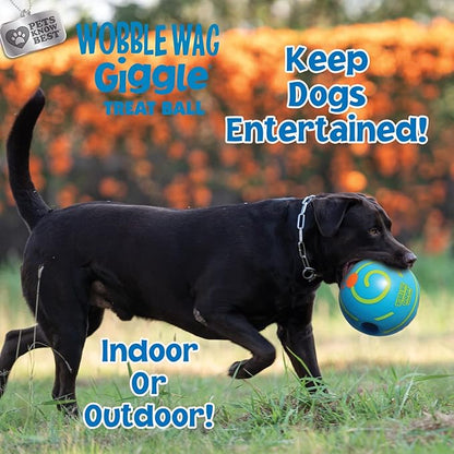 Wobble Wag Giggle Treat Ball- Interactive Dog Toy &amp; Treat Dispenser, Fun Giggle Sounds When Rolled or Shaken, Great for Dogs Pets Know Best