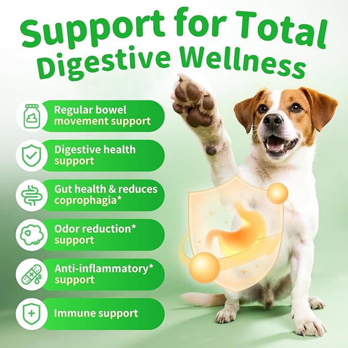 Premium Dog Digestive Enzymes and Probiotics with Pumpkin for Gut Health Support - Daily Chews for Digestion &amp; Gas Relief - Chicken Flavor-90 Count