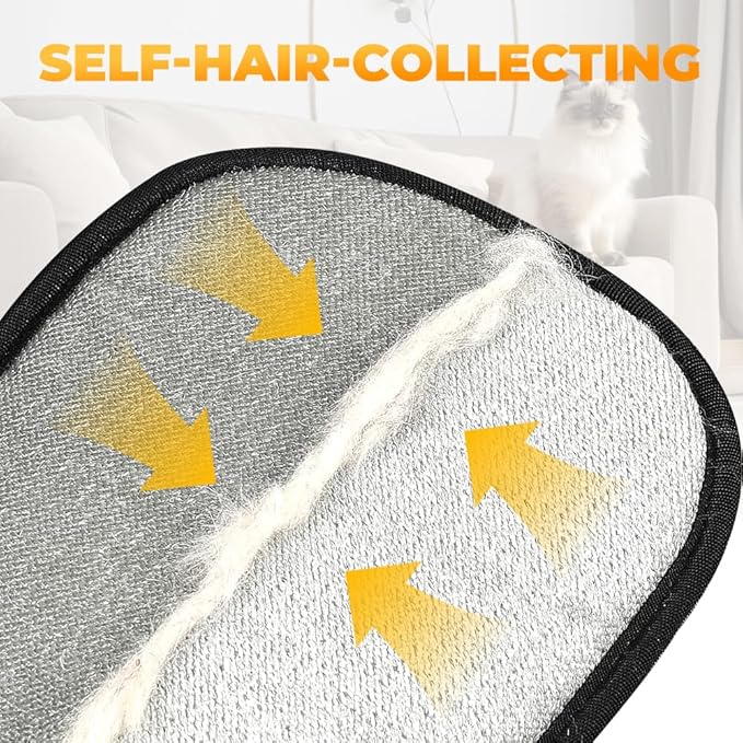 Pet Hair Removal Glove for Cats &amp; Dogs, 2025 New Pet Hair Remover Electrostatic Gloves Pet Hair Remover Glove for Couch, Furniture, Carpet, Curtain, Washable Reusable Animal Fur Removal Tool (2PCS)