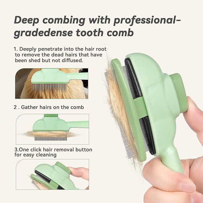Pet Hair Removal Kit – Static Hair Removal Glove &amp; Shedding Comb for Cats &amp; Dogs, Removes Hair from Clothing, Furniture, Carpets &amp; Bedding, Tackles Tangles, Fleas &amp; Dander