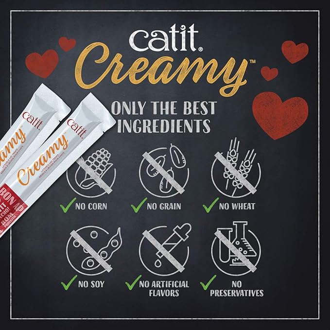 Catit Creamy Lickable Cat Treat, Healthy Cat Treat, Chicken &amp; Liver, 5 Count (Pack of 30)
