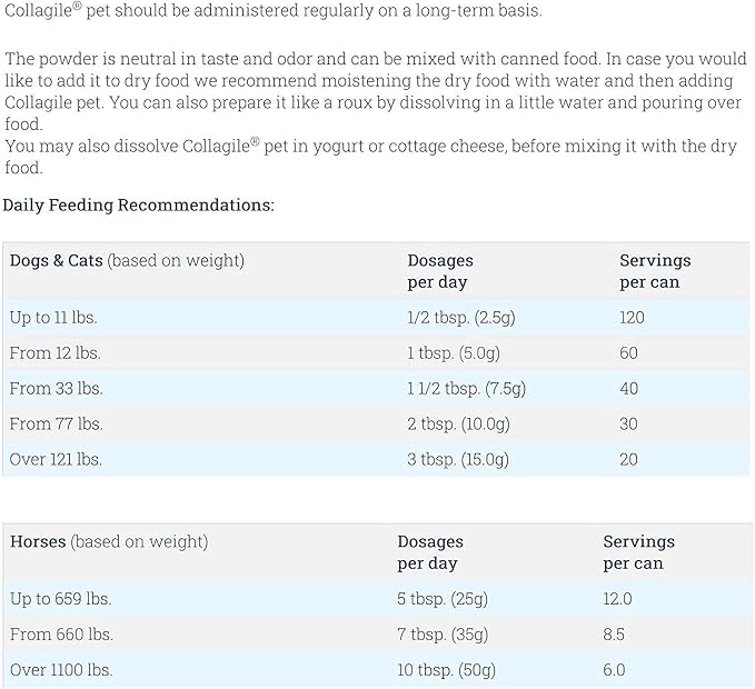 COLLAGILE® pet - Dog Hip &amp; Joint Care | Effective Powder Supplement | Clinically Tested by Vets | 100% Natural | Tasteless and Odorless