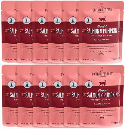 Human-Grade Mixed Variety Pack Wet Cat Food Pouch Boots&
