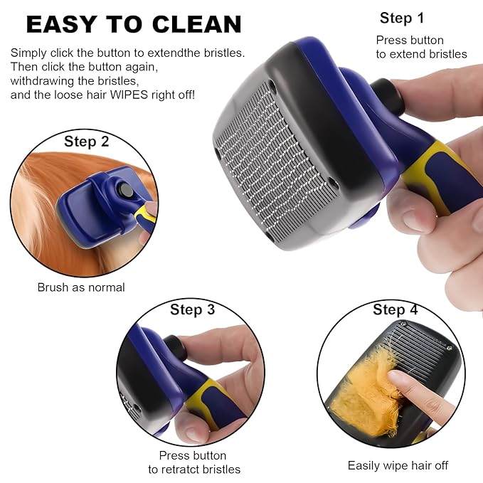 Pet Grooming Brush, Double Sided Undercoat Rake for Dogs &amp; Cats, Professional Deshedding Brush and Dematting Tool, Safe and Effective Removing Knots, Mats, Tangles,and Flying Hair