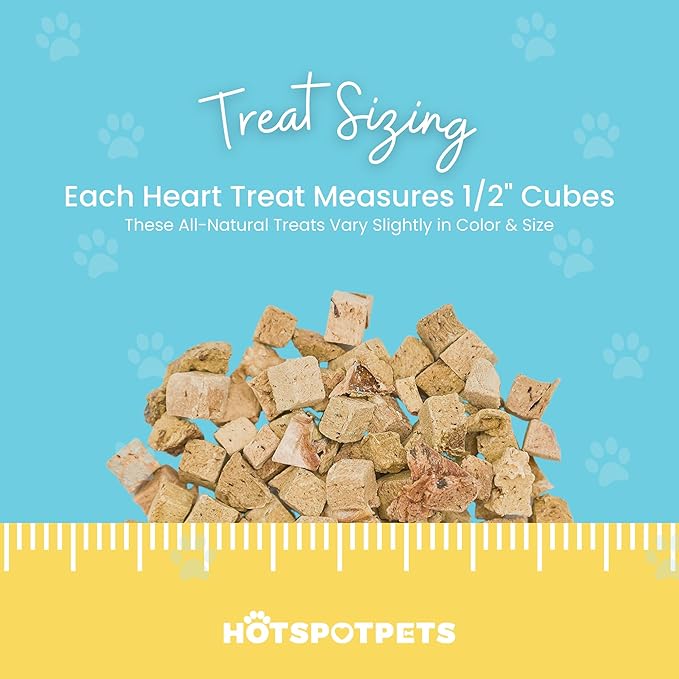 hotspot pets Freeze Dried Lamb Heart Treats for Cats &amp; Dogs - 1LB Big Bag- Single Ingredient All Natural Grain-Free - Perfect for Training, Healthy Topper or Snack - Made in USA