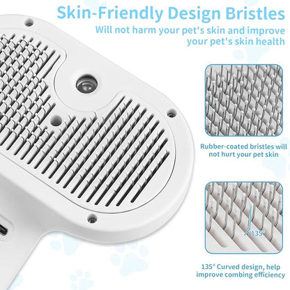 Dog Brush for Shedding, Cat Brushes for Indoor Cats, Cat Brush for Shedding - Pet Grooming Supplies with Steam, Hair Removal Comb Spray for Long-Haired Cats and Dogs (Waterless Shampoo)