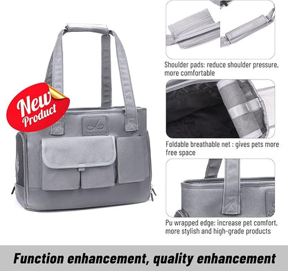 Dog Carrier, Cat Carrier, Pet Carrier, Foldable Waterproof Premium Oxford Cloth Dog Purse, Portable Bag Carrier for Small to Medium Cat and Small Dog
