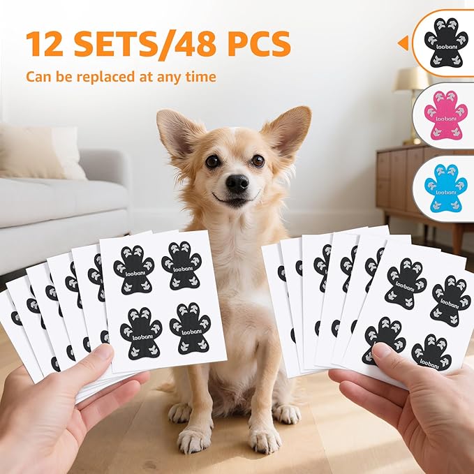 Loobani Paw Pads for Dogs Traction: Anti Slip Dog Paw Grippers for Senior Dogs Walking on Hardwood Slippery Floors - Dog Paw Protector Stickers for Prevent Licking &amp; Wound Care, Easy Using