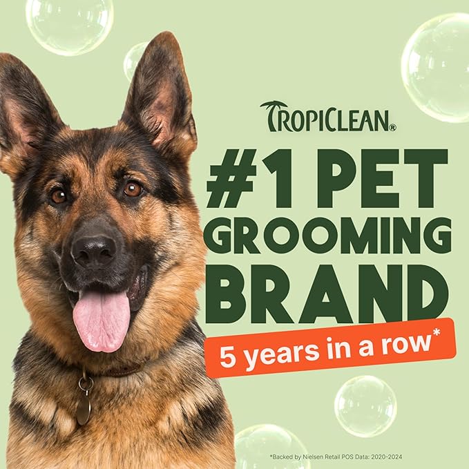 TropiClean No Rinse Waterless Dog Shampoo | Detangling &amp; Deodorizing Dry Shampoo for Smelly Pets | Moisturizes Dry Skin | USA Made | Papaya Scent | 7.4oz