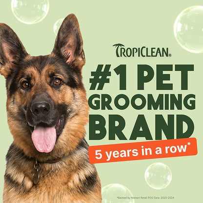 TropiClean No Rinse Waterless Dog Shampoo | Detangling &amp; Deodorizing Dry Shampoo for Smelly Pets | Moisturizes Dry Skin | USA Made | Papaya Scent | 7.4oz