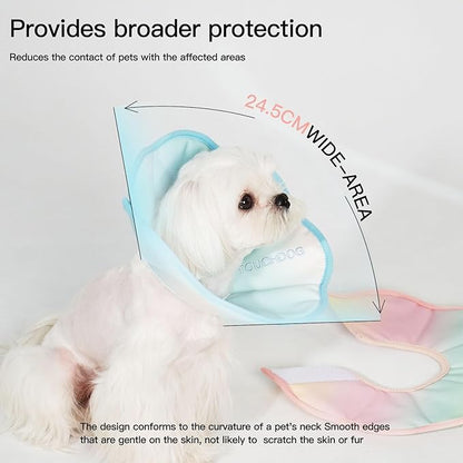 Touchdog Foldable Dog Cone Collar for Cats &amp; Dogs - Adjustable Soft Recovery Collar with Waterproof PU Coating, Lightweight Design, 24.5cm/9.6in Wide Barrier (Blue Gradient Color, XS)