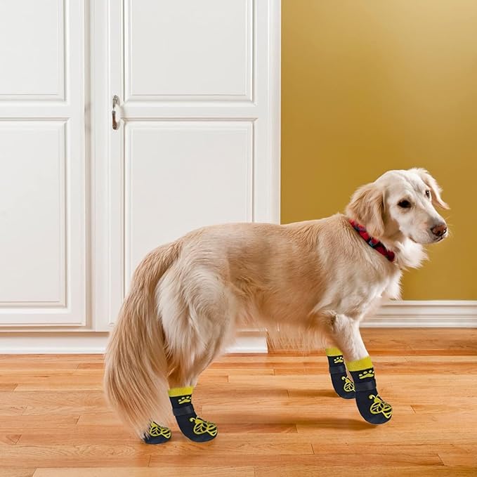EXPAWLORER Anti Slip Dog Socks to Prevent Licking Paws, Dog Shoes for Hot Pavement, Dog Booties for Small Medium Large Senior Dogs, Traction Control Dog Boots &amp; Paw Protectors for Hardwood Floors