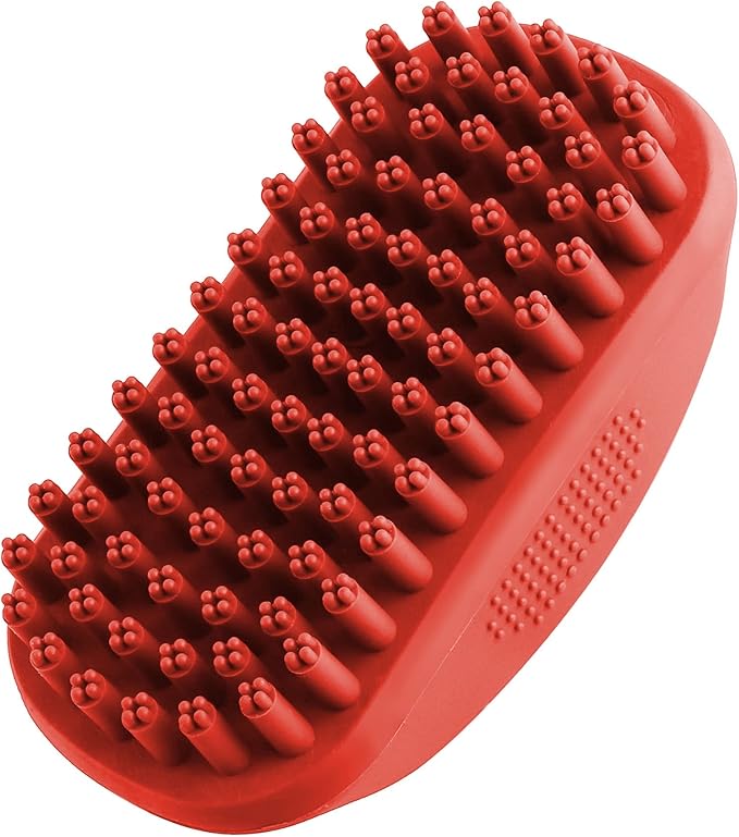 Tuff Pupper Dog Bath Brush, Silicone Pet Hair Remover Brush for Shampooing &amp; Massaging Dogs, Dog Washing Brush with Soft Rubber Bristles Gently Removes Loose &amp; Damaged Fur