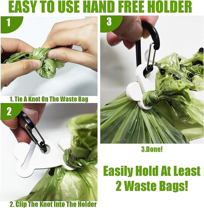 2Packs Dog Waste Bag Dispenser Pet Poop Bags Holder for Doggie Waste Bags Dispensers Soft Fabric Zipper Small Doggy Puppy Pouch for Leash Accessory Attachment with Carrier (Black &amp; Purple)
