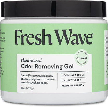 Fresh Wave Odor Removing Gel, 15 oz. - Odor Absorbers for Home, Safer Odor Relief, Natural Plant-Based Odor Eliminator, Every 15 oz. lasts 30-60 Days, For Cooking, Trash &amp; Pets