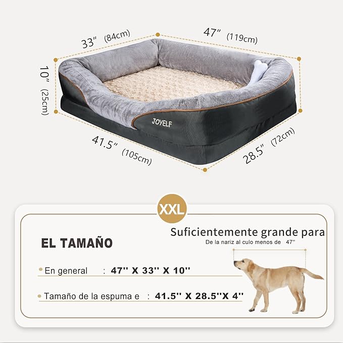 JOYELF XXLarge Memory Foam Dog Bed, Orthopedic Dog Bed &amp; Sofa with Removable Washable Cover for Large Dogs