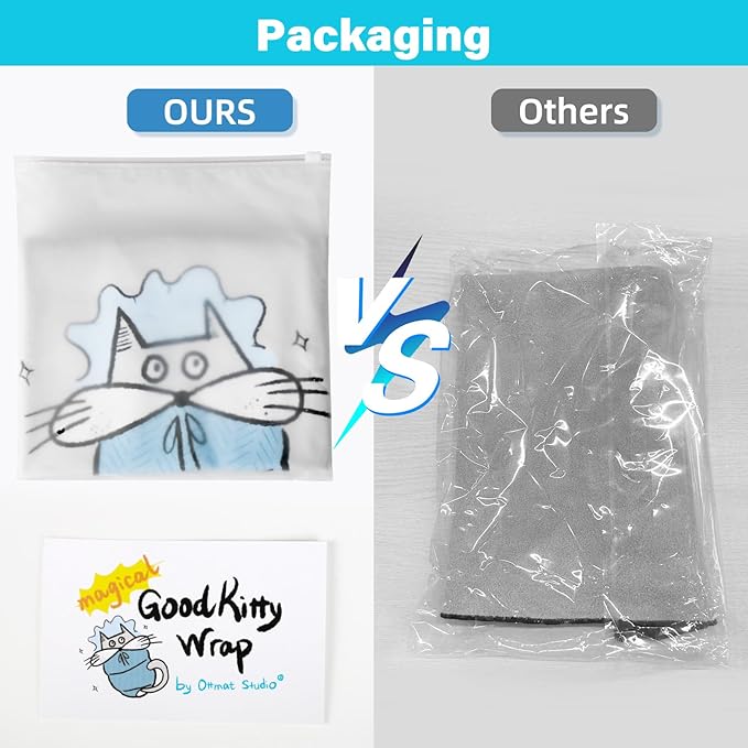 Cat Grooming Wrap: Premium Cat Wrap for Cutting Nails 2025 Thicker Upgraded, Self-Adherent Texture Hand Pocket Designed for Anti-Bite/Scratch, Eco-Friendly Dyed Funny Instruction &amp; Pattern (Size L)
