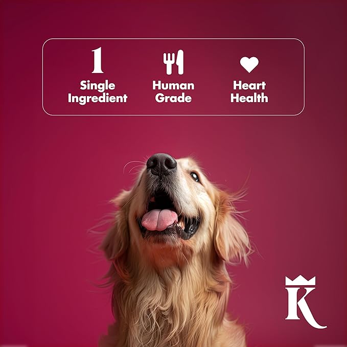King Lou Pets - Whole Chicken Hearts for Dogs and Cats - Freeze Dried Cat Treats and Dog Treats - USA-Made Chicken Hearts - Taurine, Zinc, &amp; Iron to Support Heart Health - Contains 50-60 Whole Hearts