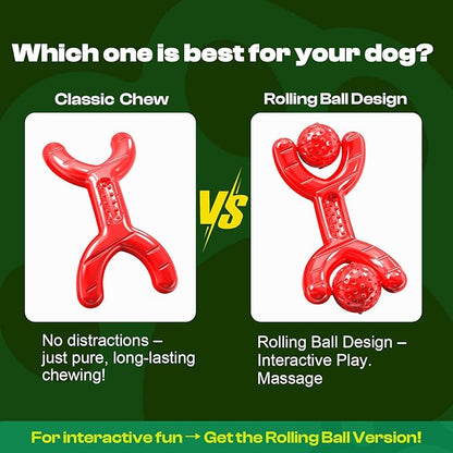 Dog Toys for Aggressive Chewers - Heavy Duty Chew Proof Durable Toy for Large Breed Dogs, Interactive Tough Nylon Bone for Boredom Relief &amp; Mental Stimulation